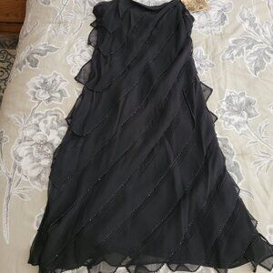 Vintage Lapis Black Silk Slip Dress Size Medium NWT